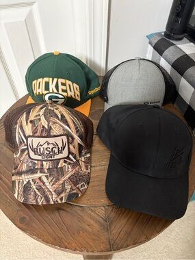 Set Of 4 Men’s Hats- Oakley, Green Bay Packers, Busch Light